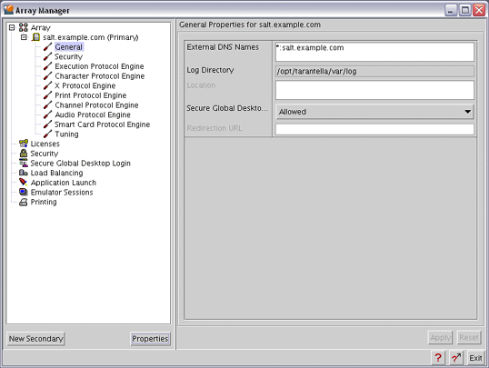 Array Manager のスクリーンキャプチャー